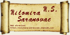 Milomira Saranovac vizit kartica